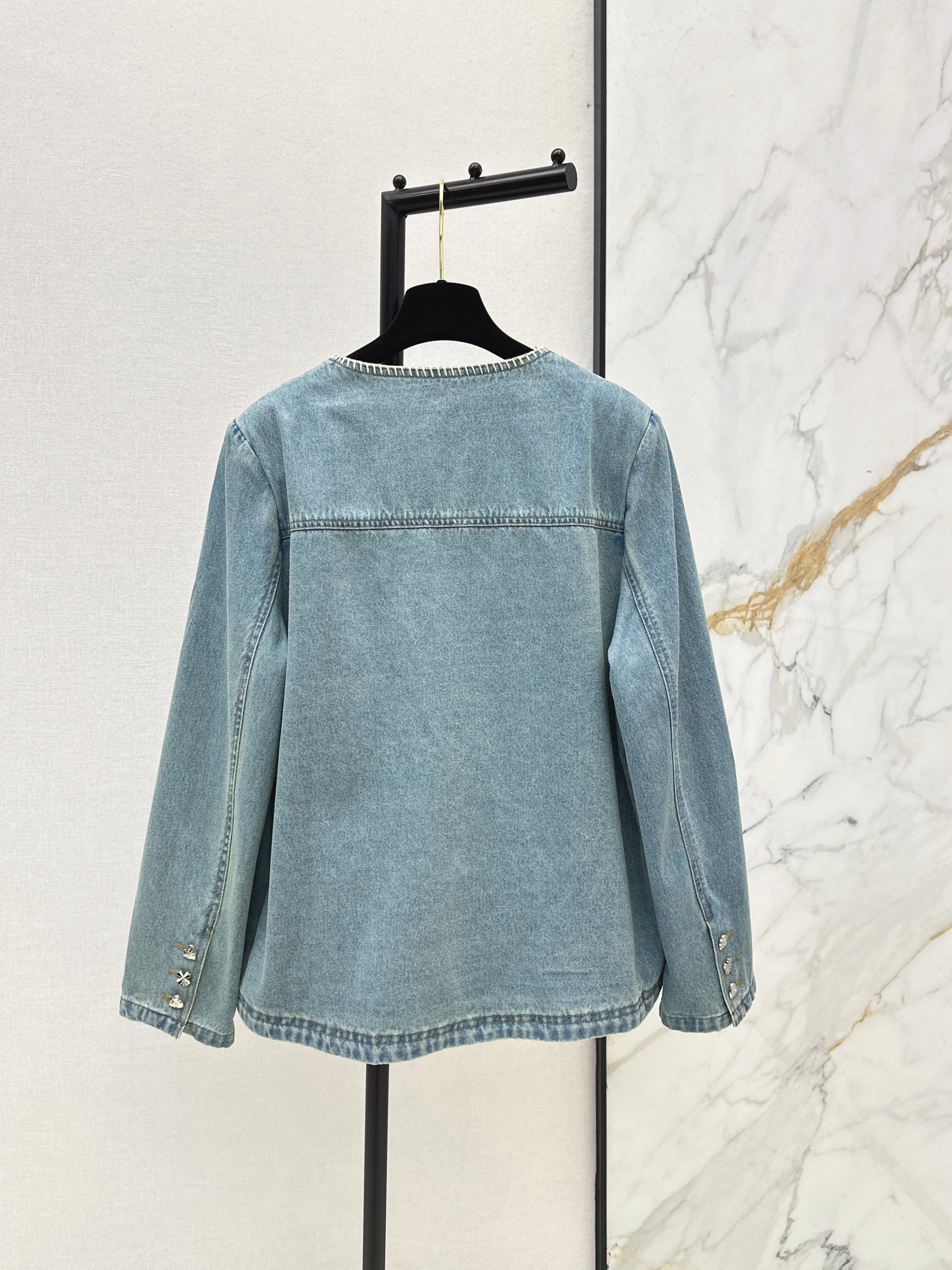 26SS New Arrival Denim Jacket with Overlock Trim