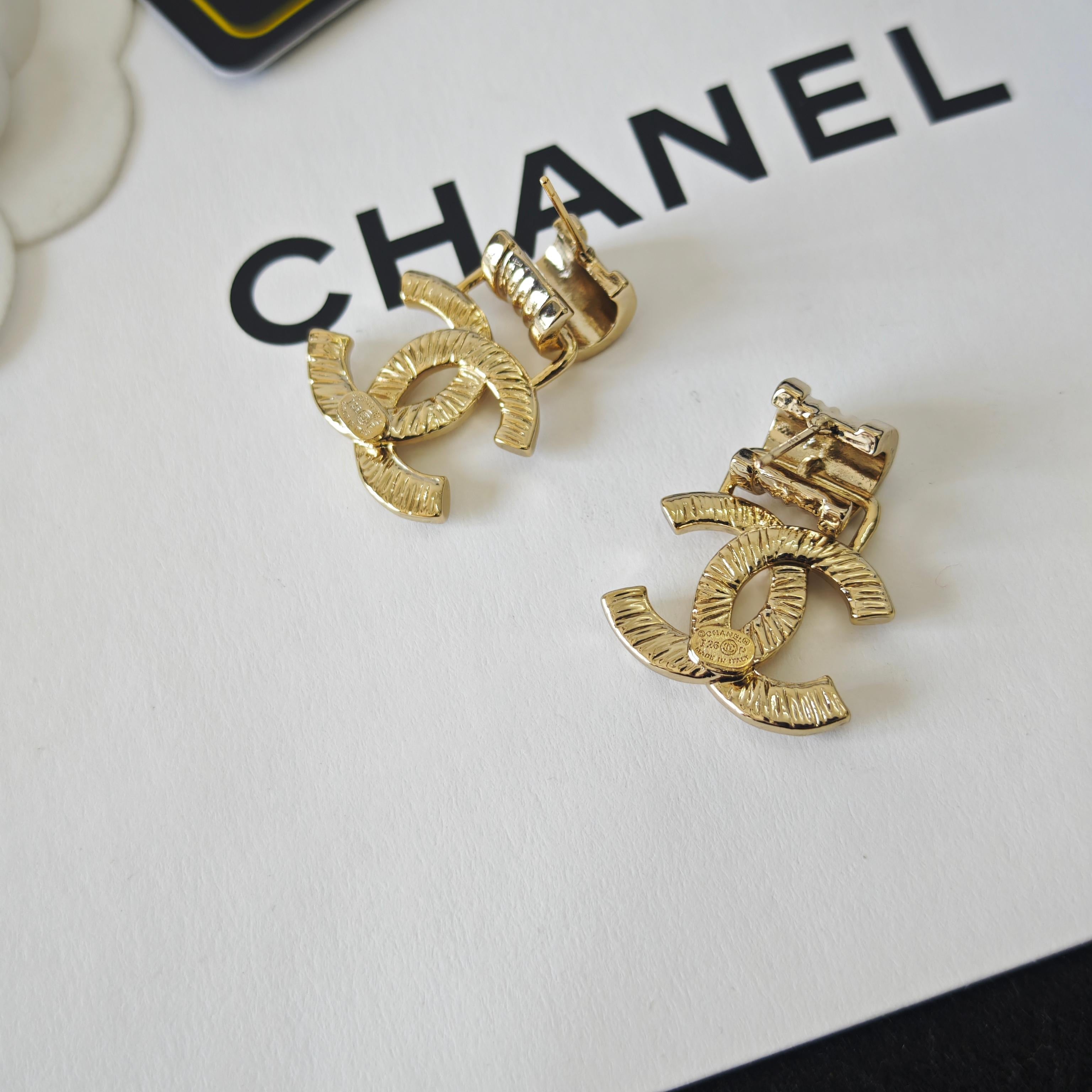 Intricately Carved Spring Letter Earrings