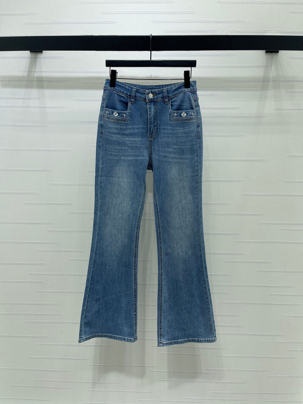 26NEW Embroidered Flared Jeans