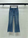 26NEW Embroidered Flared Jeans