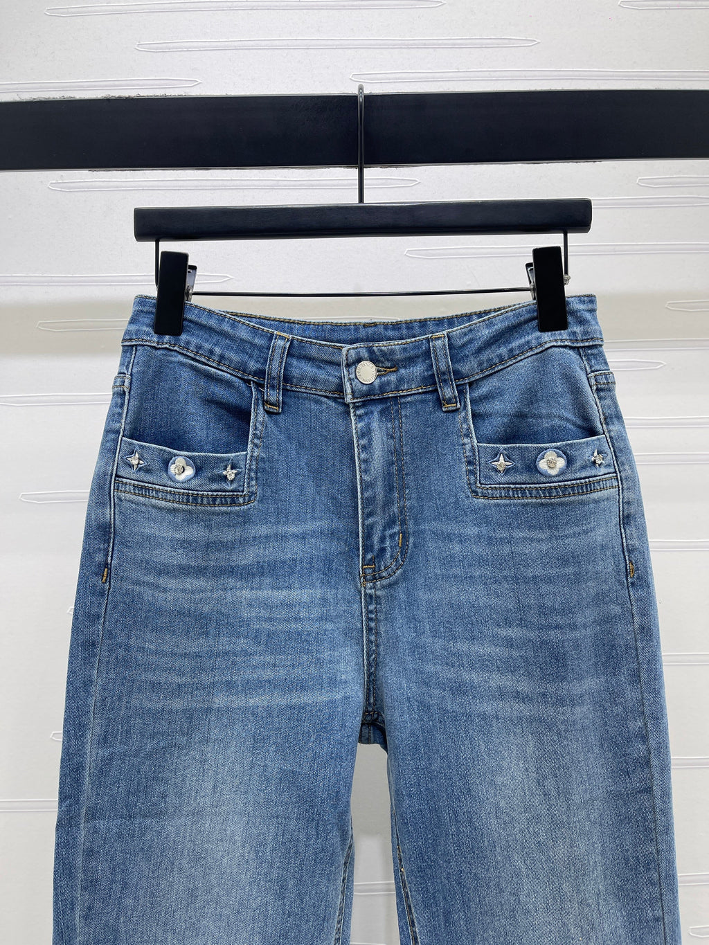 26NEW Embroidered Flared Jeans
