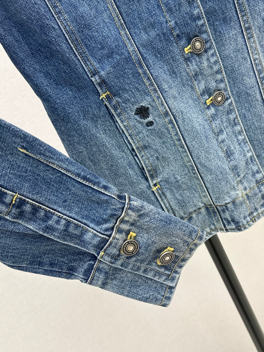 26SS Distressed White Monogram Washed Denim Jacket