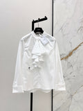 26SS Ruffled Stand Collar Shirt