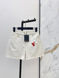 26SS Embroidered Denim Shorts