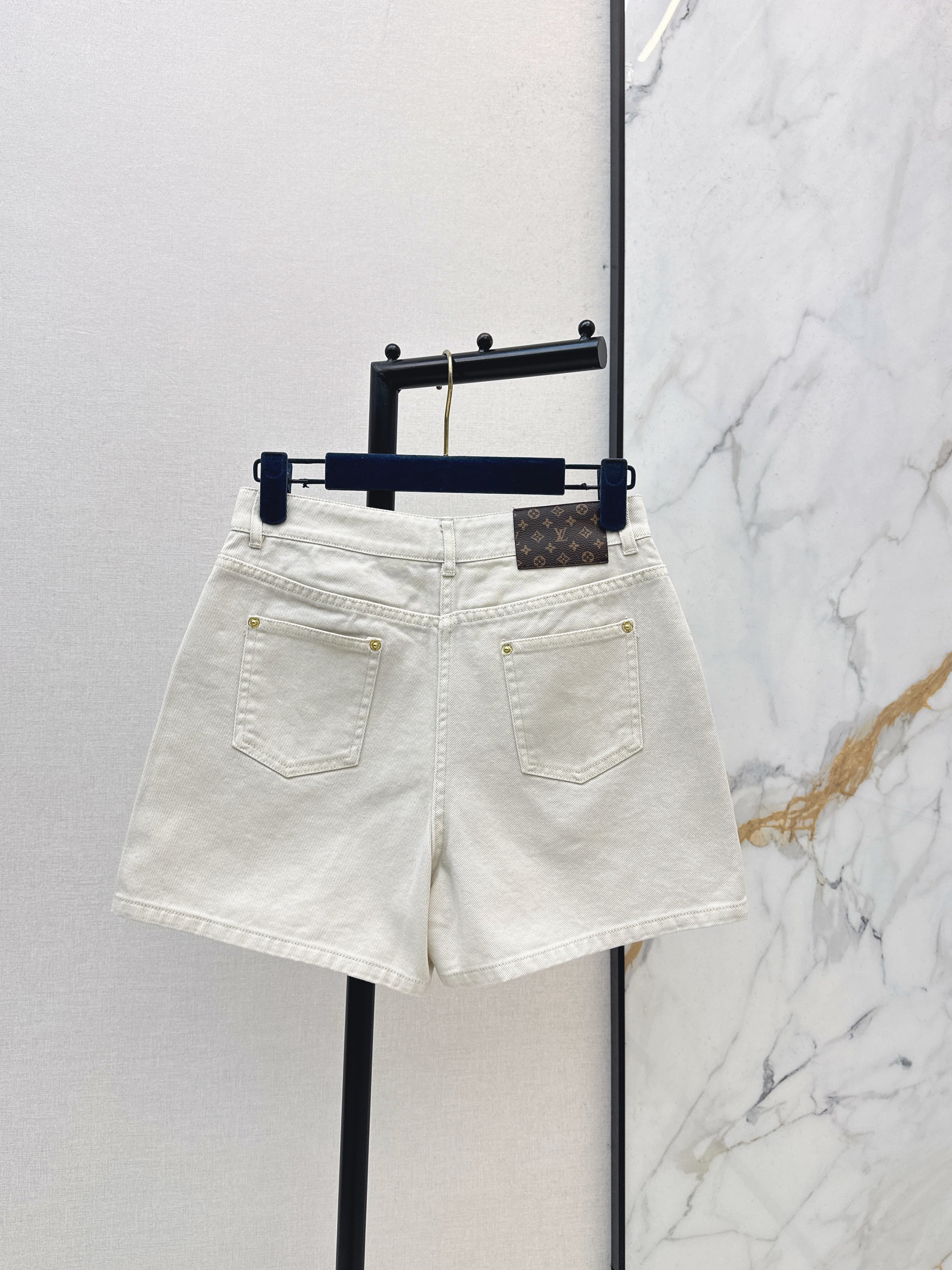 26SS Embroidered Denim Shorts