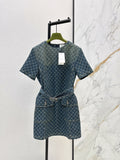 26SS New Spring/Summer Jacquard Short-Sleeve Dress