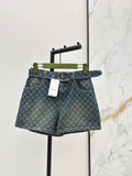 26SS New Spring/Summer Jacquard Denim Shorts