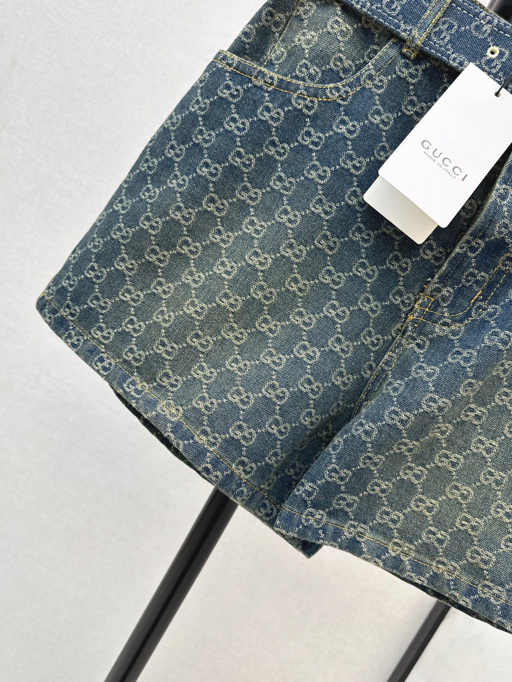 26SS New Spring/Summer Jacquard Denim Shorts