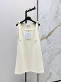 26SS Latest Spring/Summer Style: Sleeveless Dress with Bow-Adorned Shoulder Straps