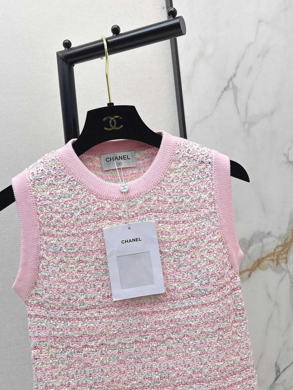 26SS New Knitted Vest Dress
