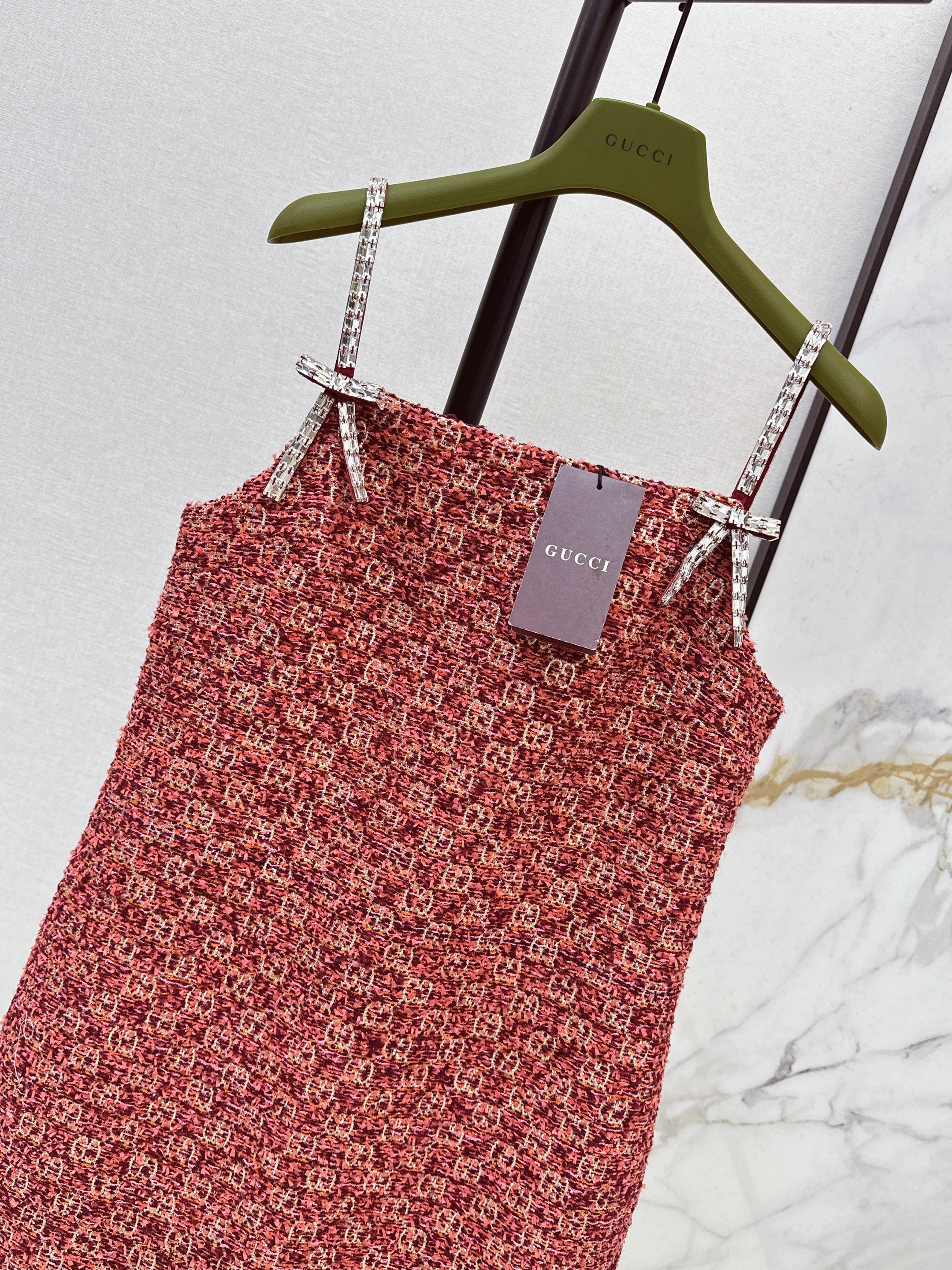 26SS Heavyweight Jacquard Strappy Dress