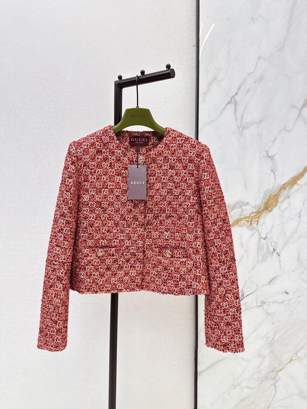 26SS Heavyweight Jacquard Crewneck Cropped Jacket