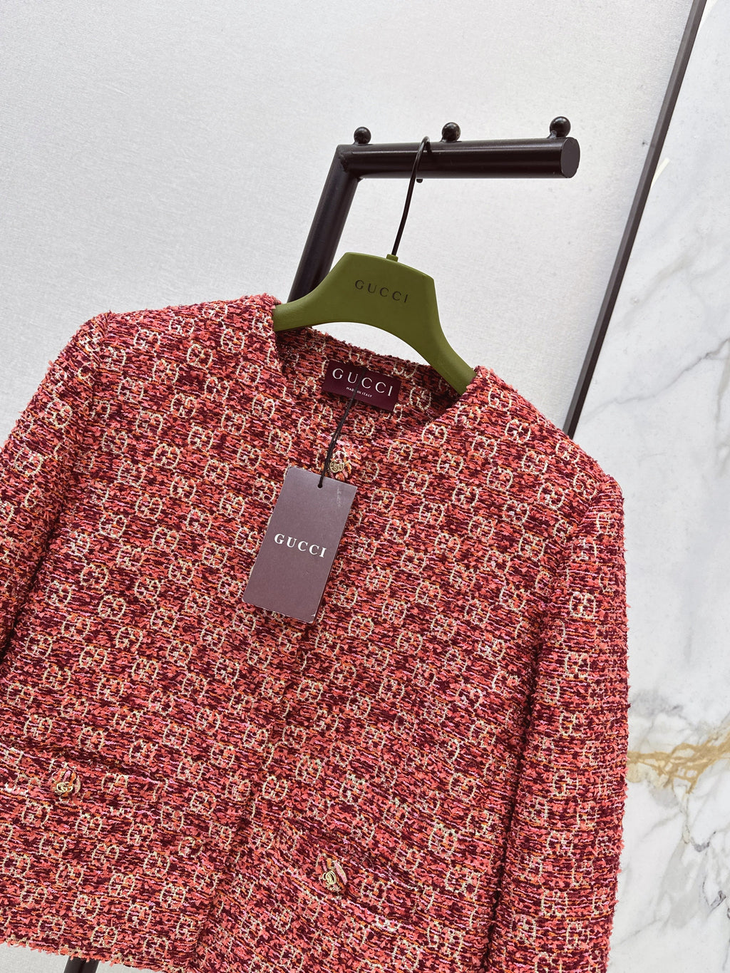 26SS Heavyweight Jacquard Crewneck Cropped Jacket