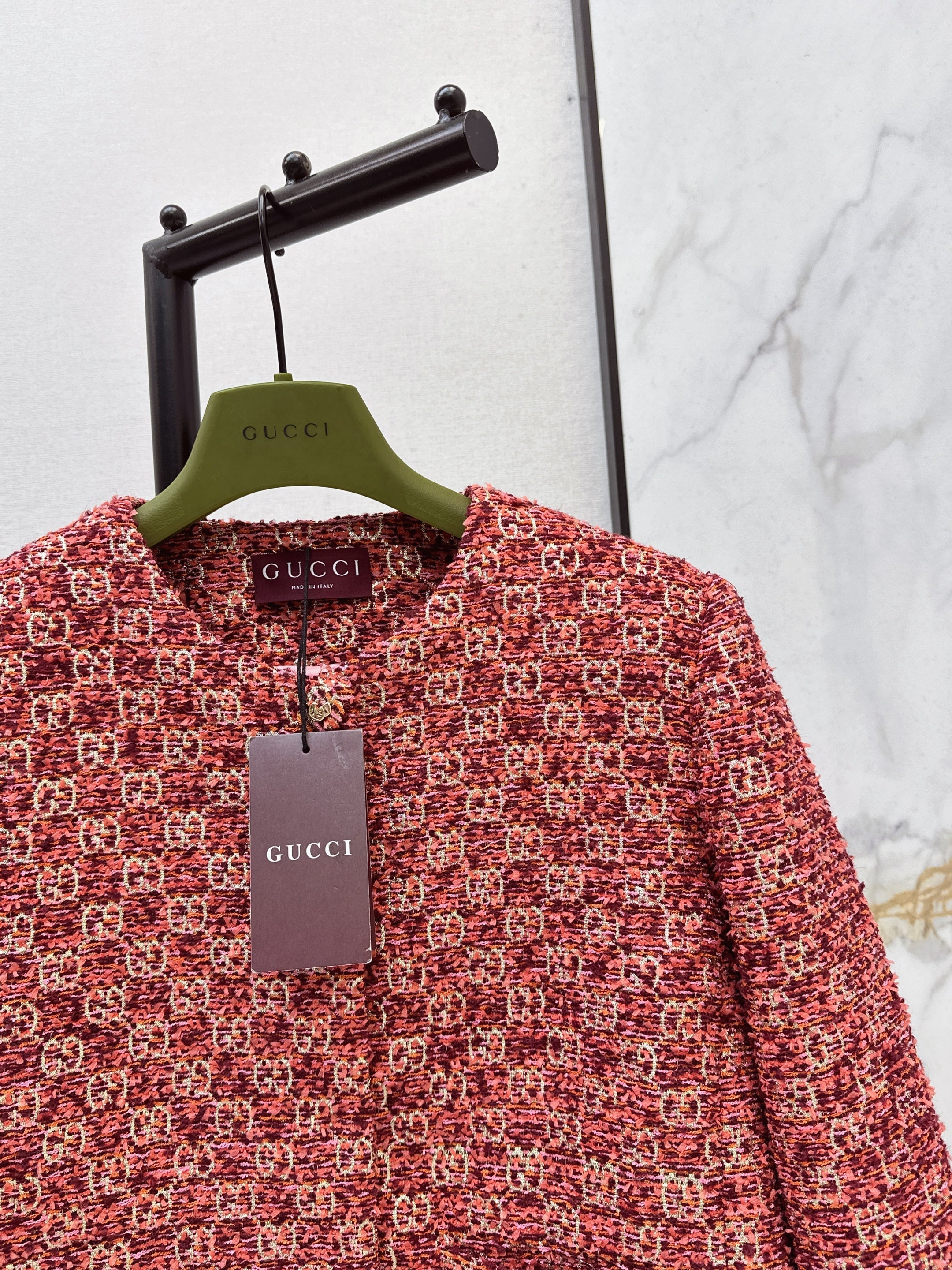 26SS Heavyweight Jacquard Crewneck Cropped Jacket