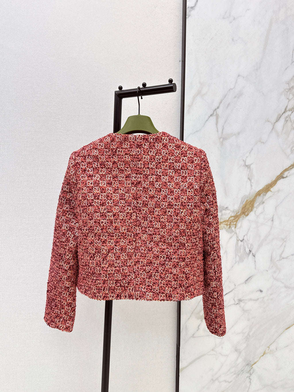 26SS Heavyweight Jacquard Crewneck Cropped Jacket