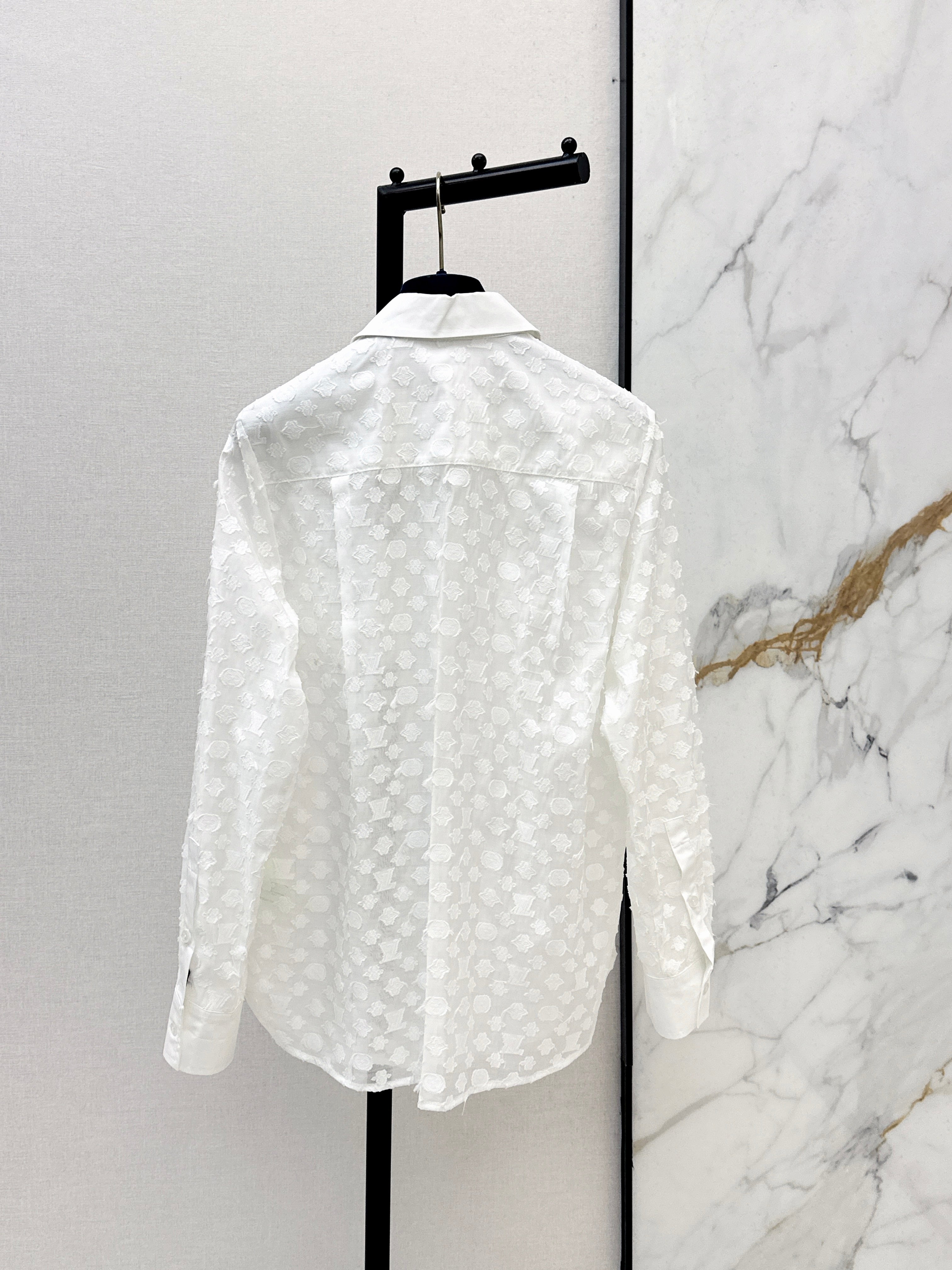 26SS Jacquard Fabric Shirt, Slightly Sheer