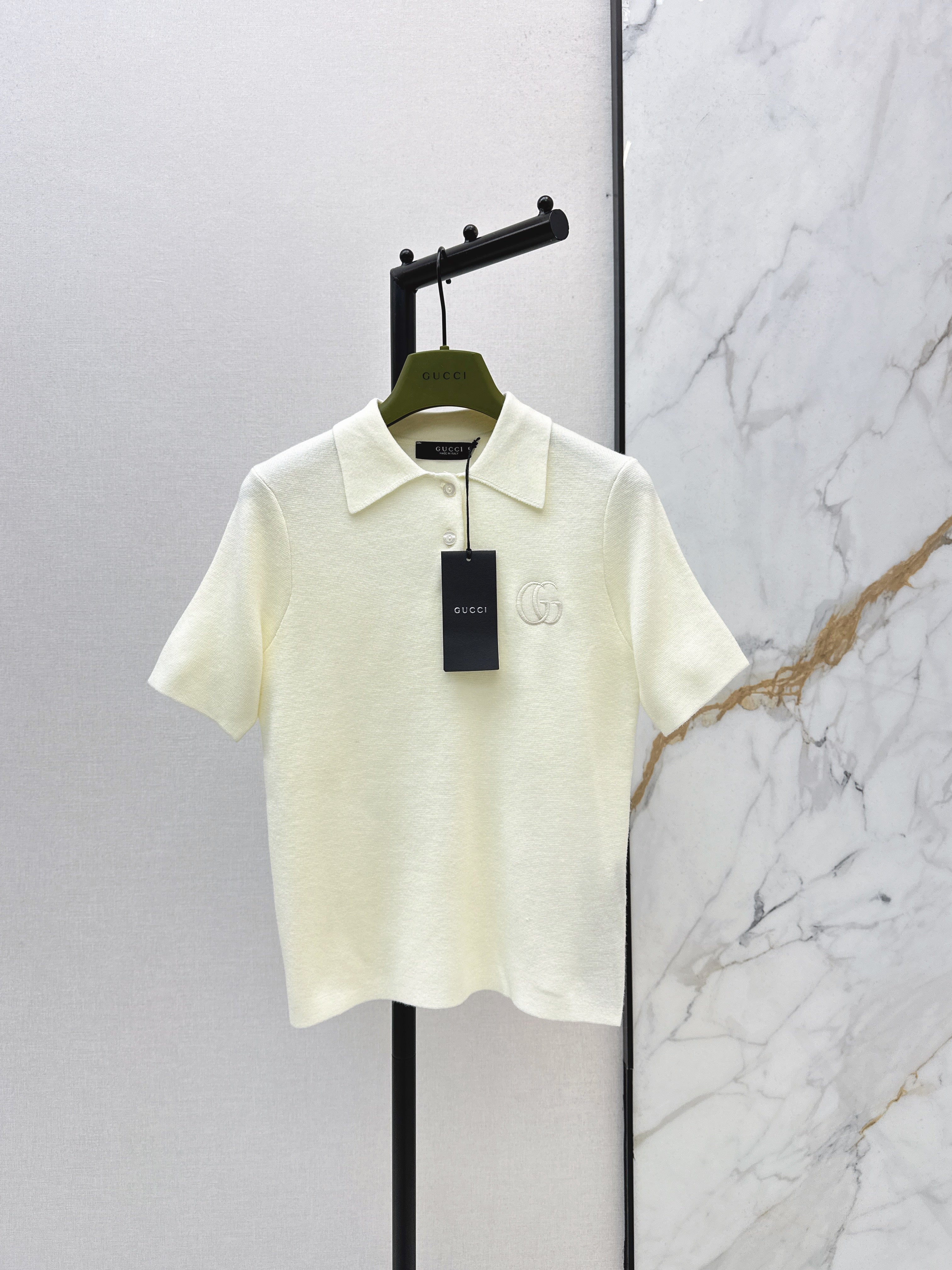 26SS Spring/Summer Newest Polo Collar Knit Sweater with Embroidery