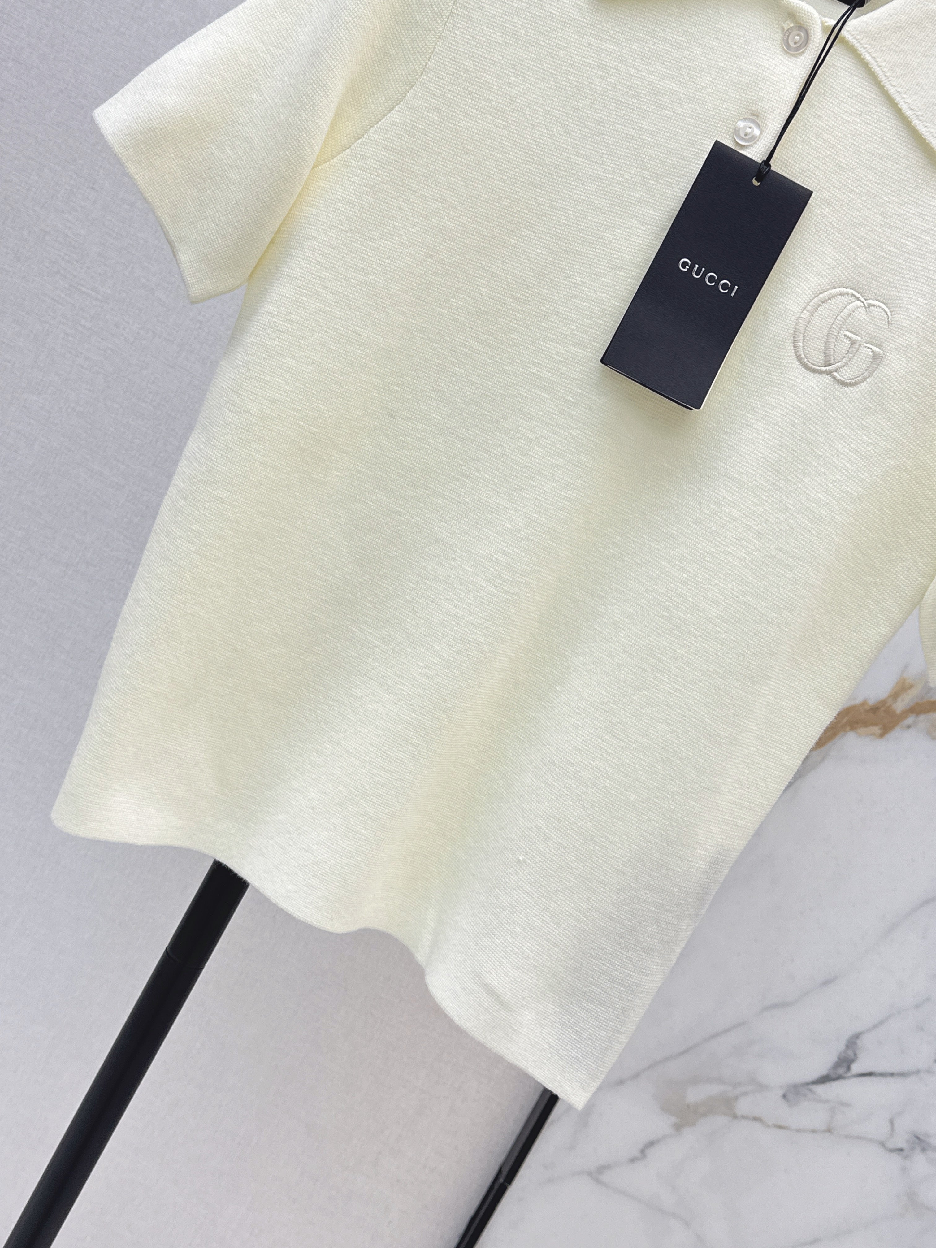 26SS Spring/Summer Newest Polo Collar Knit Sweater with Embroidery