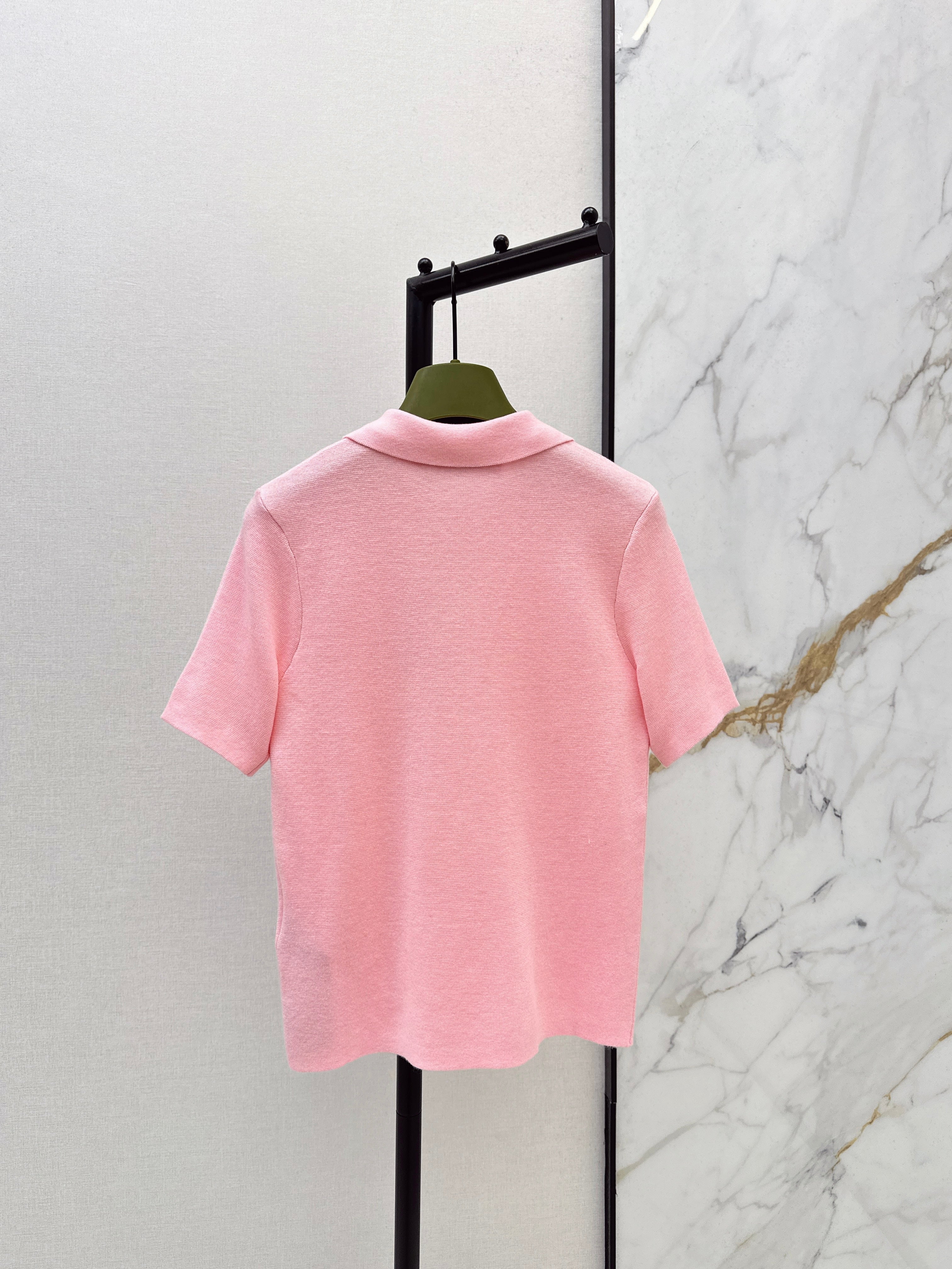 26SS Spring/Summer Newest Polo Collar Knit Sweater with Embroidery
