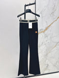 26SS New Logo Webbing Flare Mid-High Waist Elastic Leggings