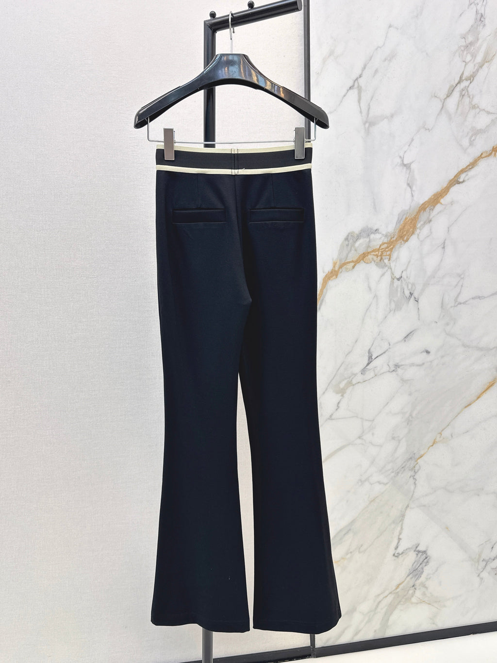 26SS New Logo Webbing Flare Mid-High Waist Elastic Leggings