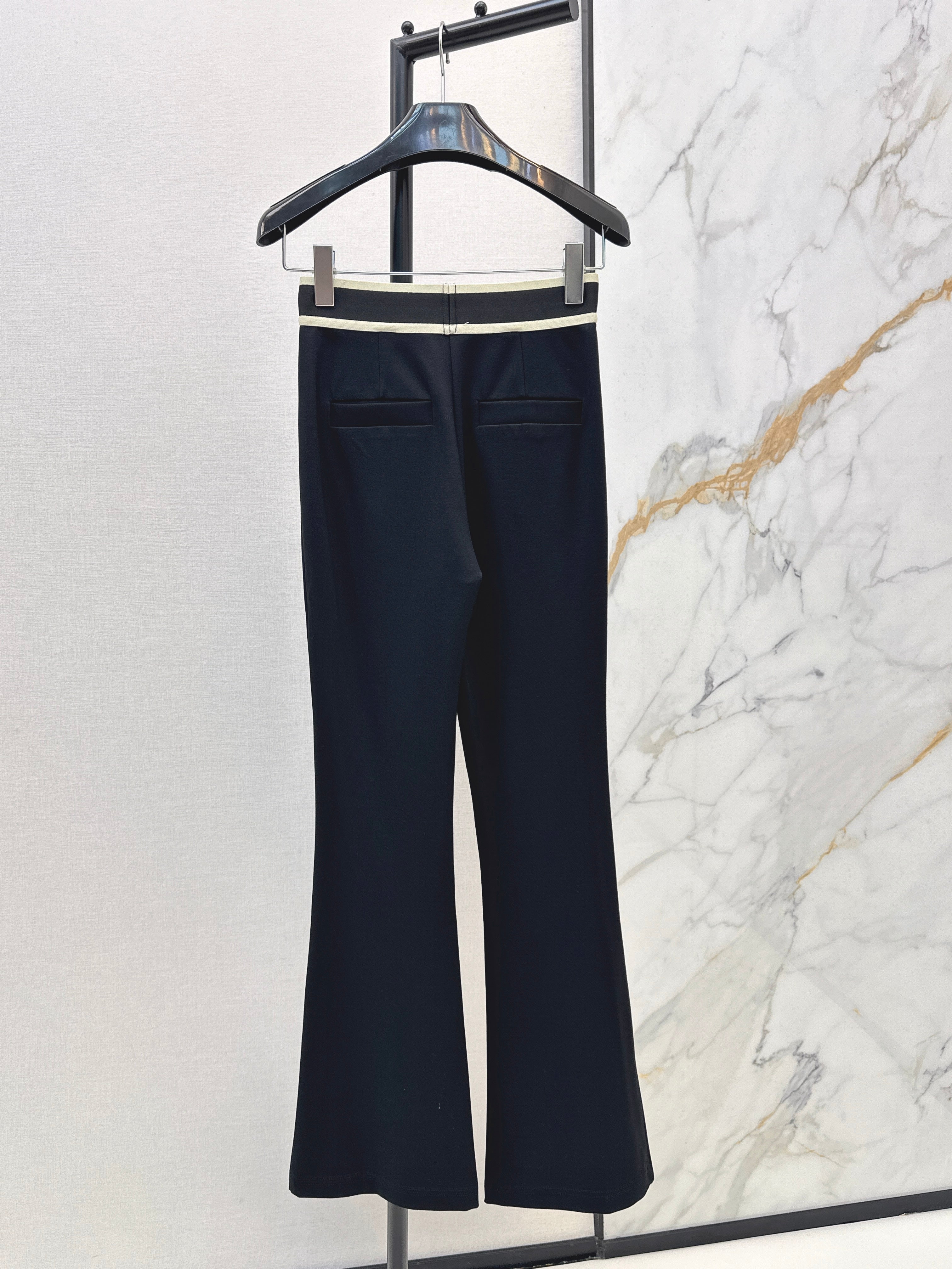 26SS New Logo Webbing Flare Mid-High Waist Elastic Leggings
