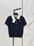 26SS New Color Block Collar Polo Short-Sleeve Top