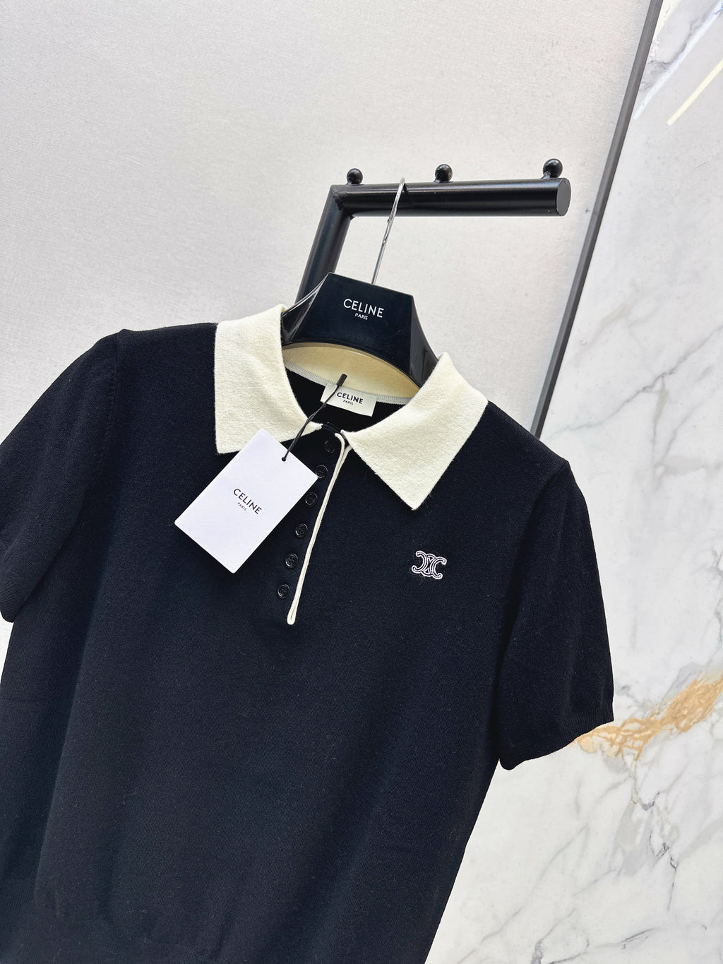 26SS New Color Block Collar Polo Short-Sleeve Top