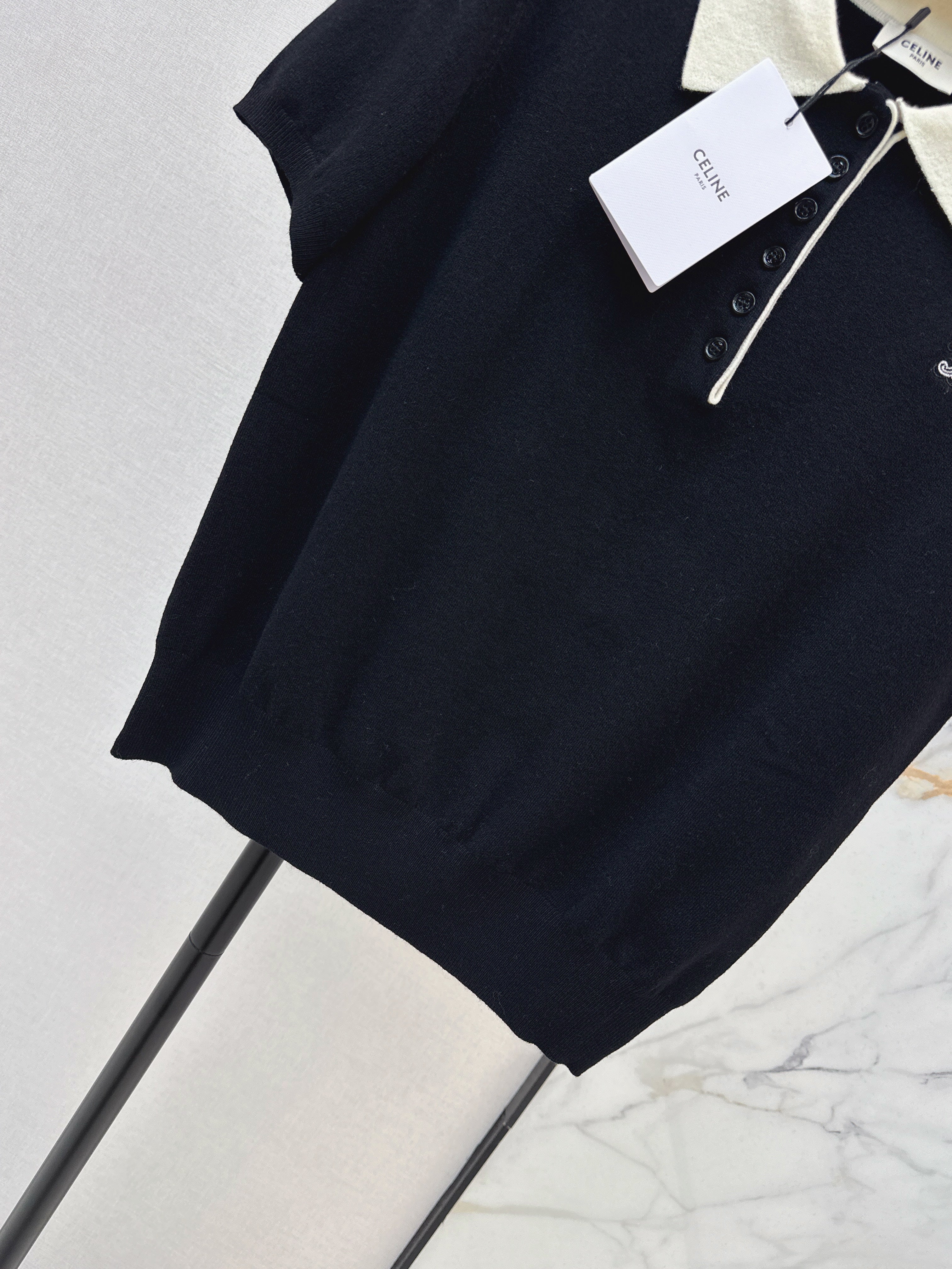 26SS New Color Block Collar Polo Short-Sleeve Top