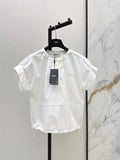 26SS New Drop-Shoulder Design Letter Embroidered Shirt
