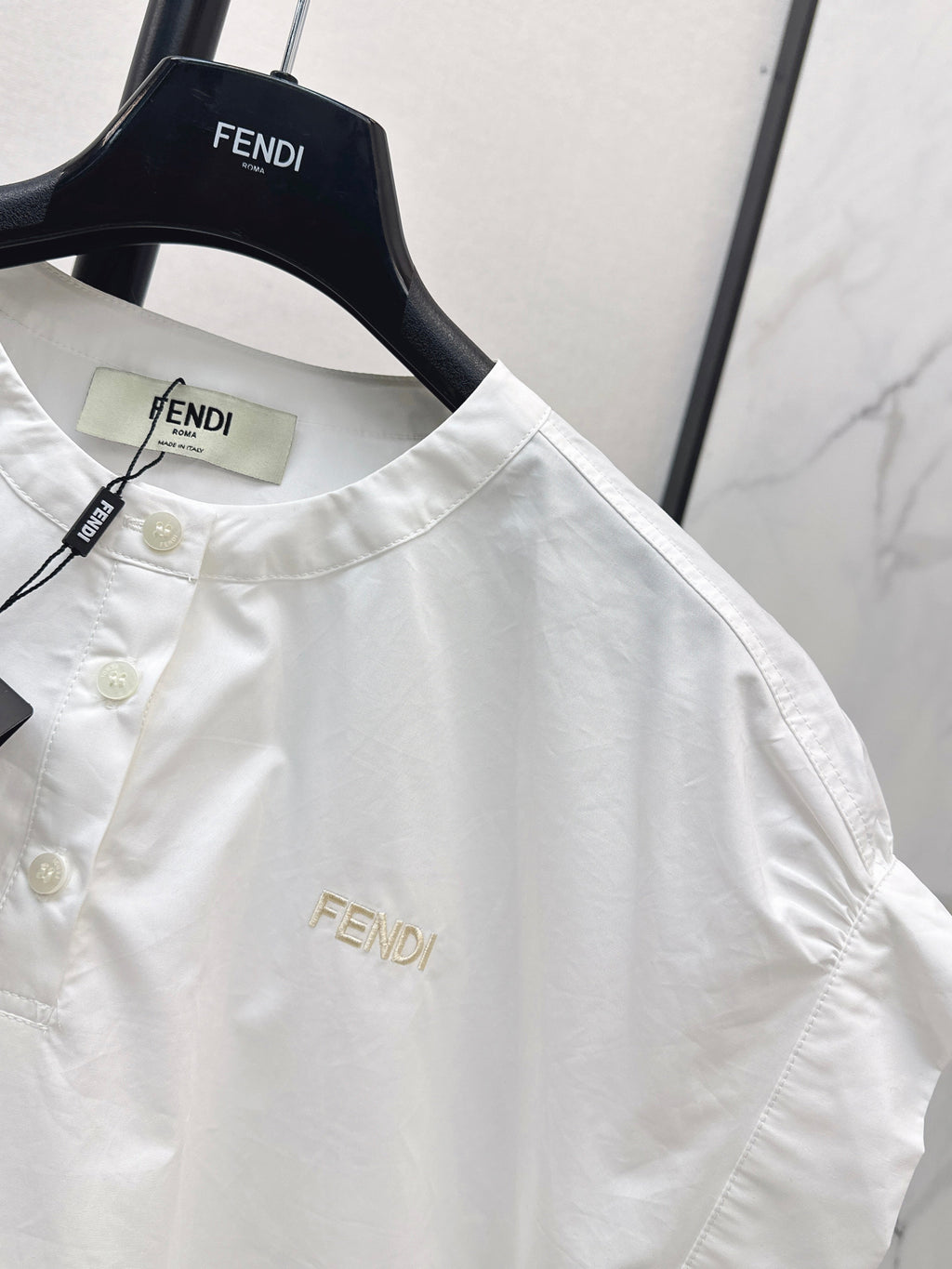 26SS New Drop-Shoulder Design Letter Embroidered Shirt