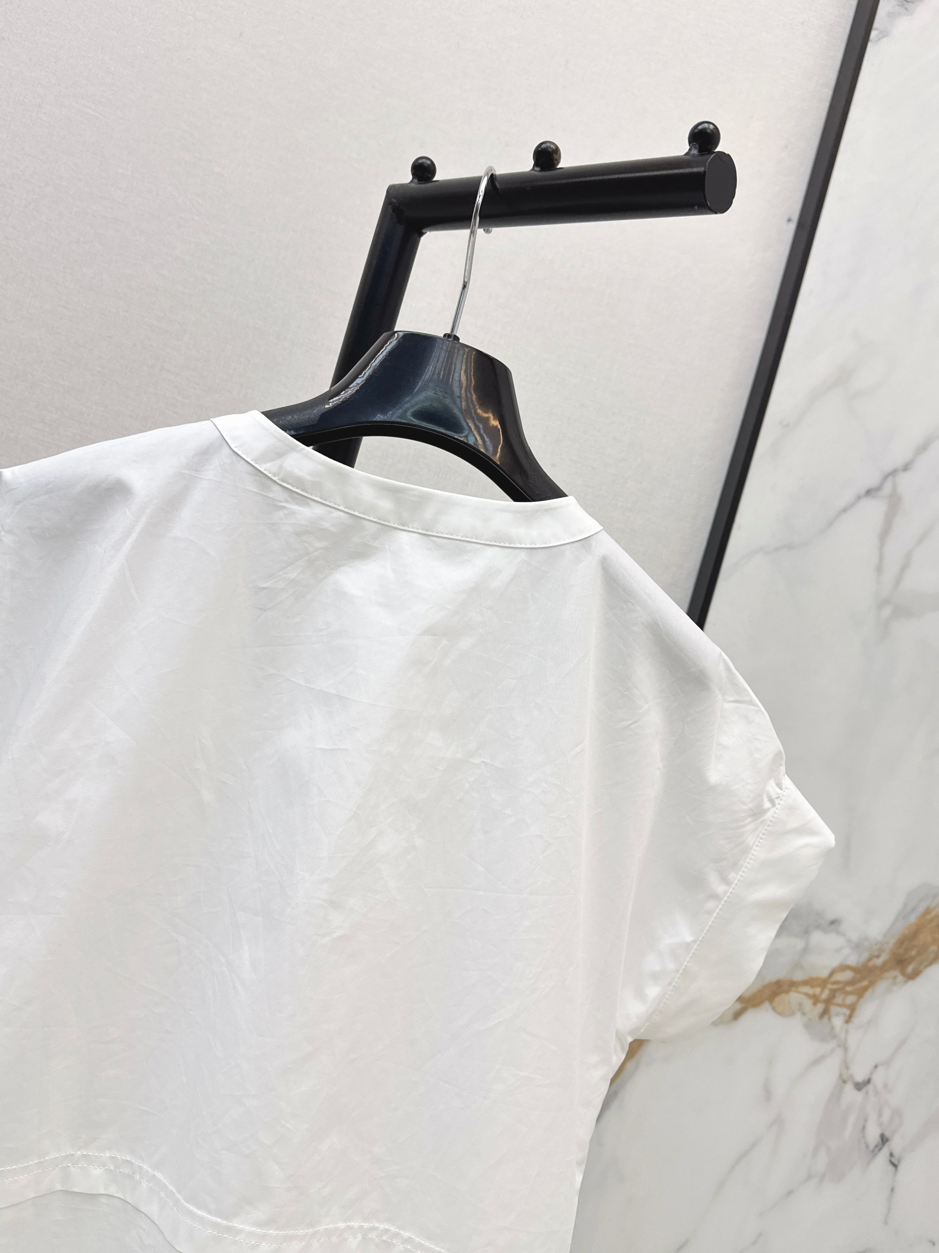 26SS New Drop-Shoulder Design Letter Embroidered Shirt
