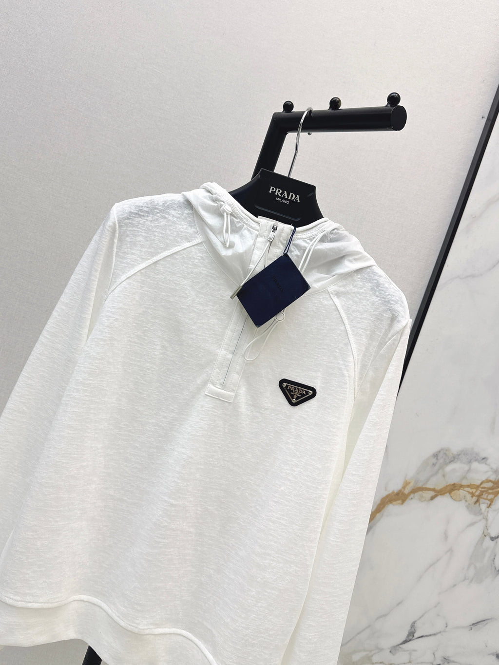 26SS New Half-Zip Hooded Long-Sleeved Top
