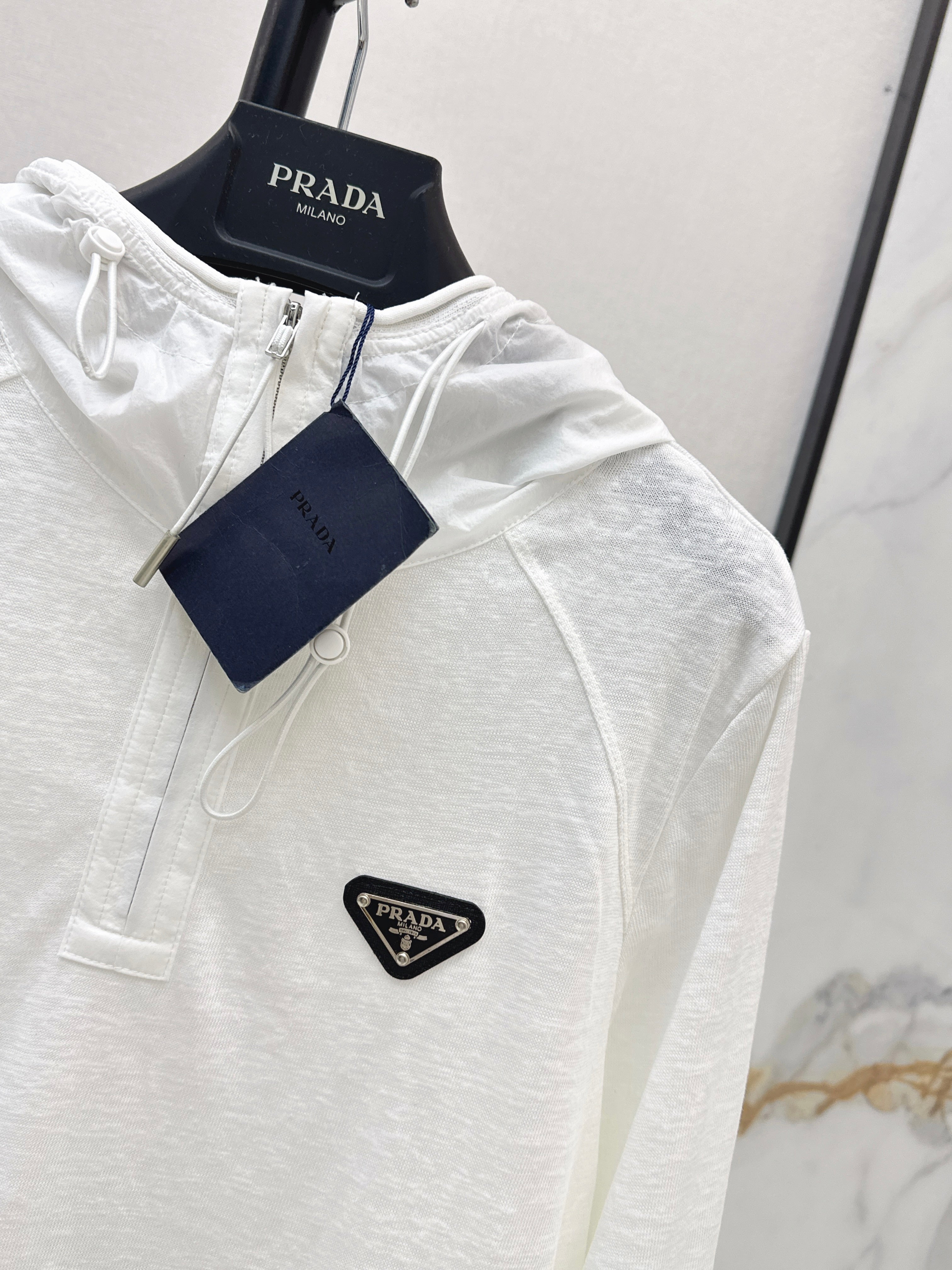 26SS New Half-Zip Hooded Long-Sleeved Top