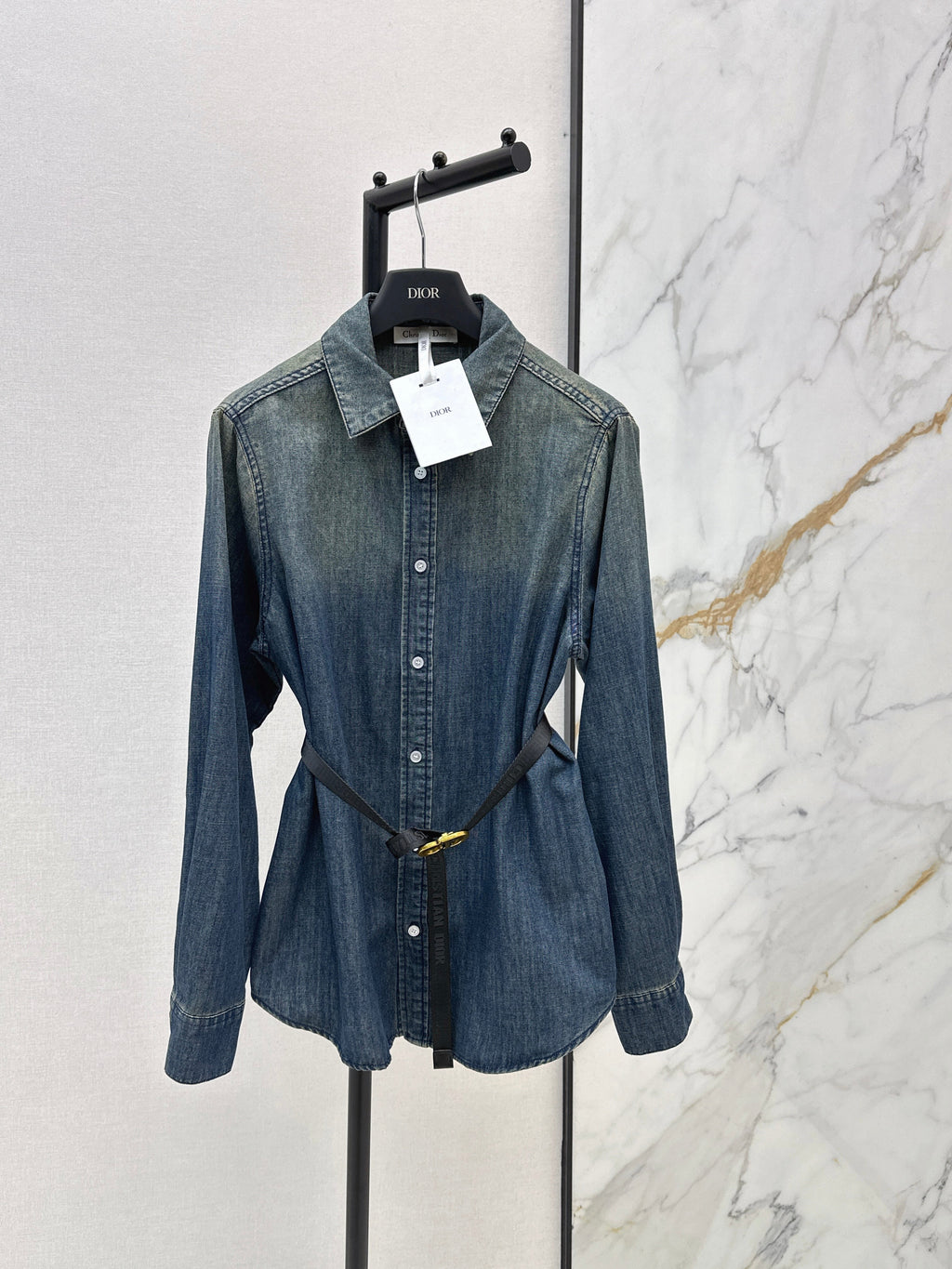 26SS Distressed Washed Denim Shirt