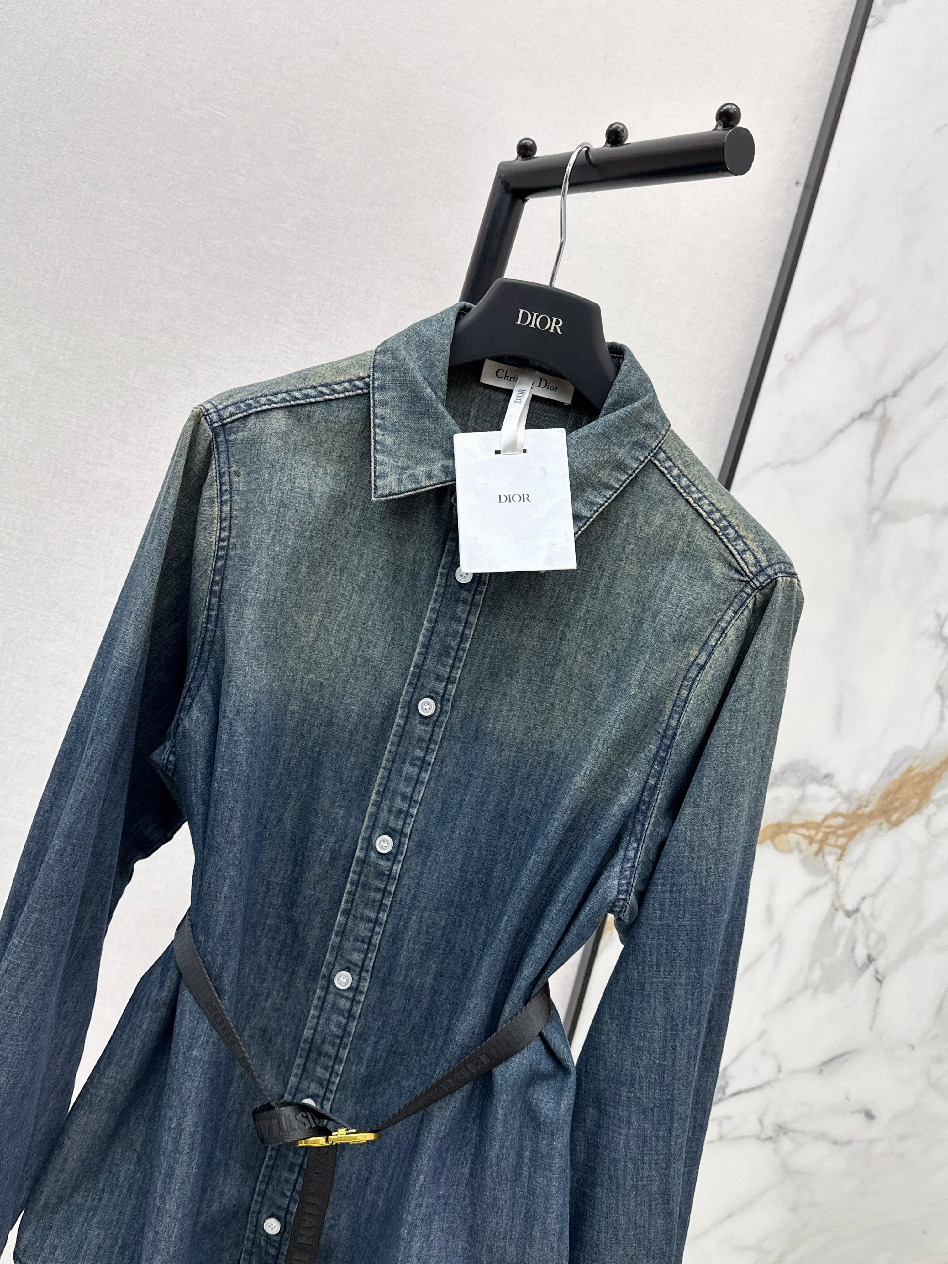 26SS Distressed Washed Denim Shirt