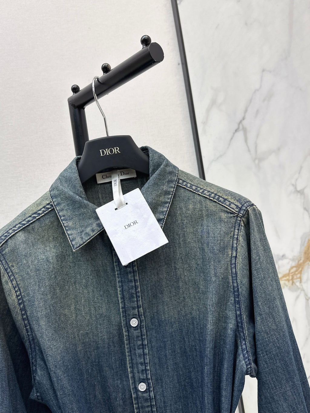 26SS Distressed Washed Denim Shirt