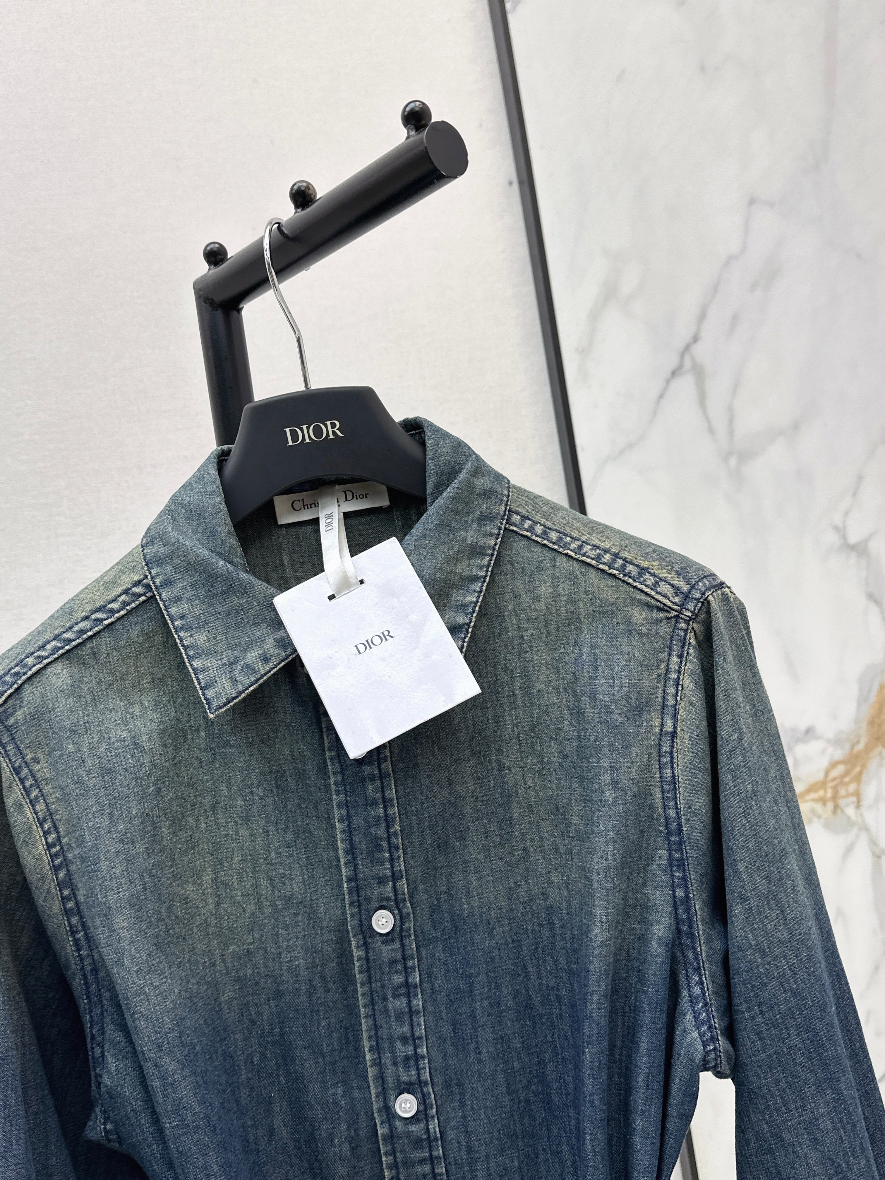 26SS Distressed Washed Denim Shirt
