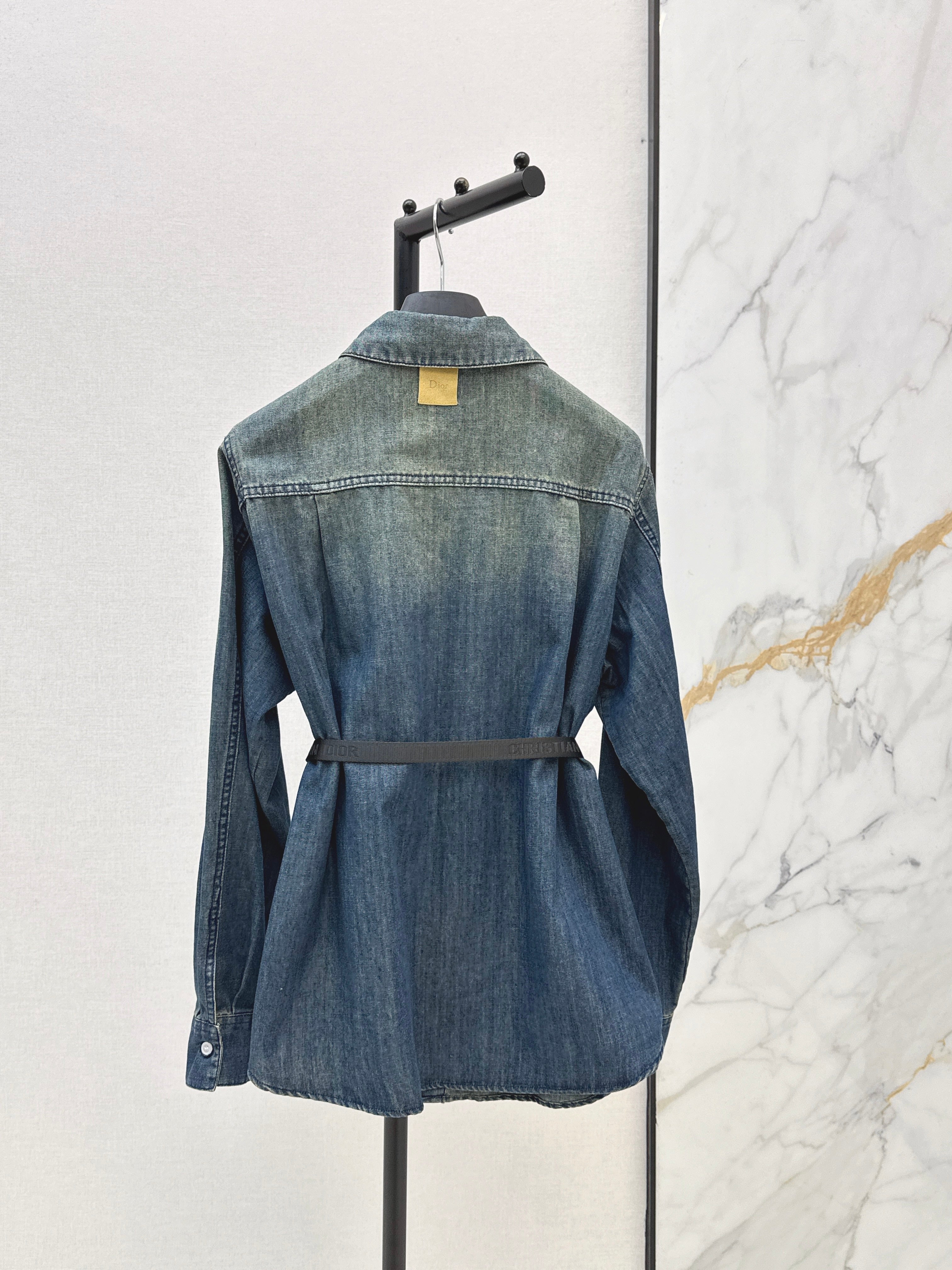 26SS Distressed Washed Denim Shirt