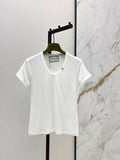 26SS Hardware-Decorated U-Neck T-Shirt