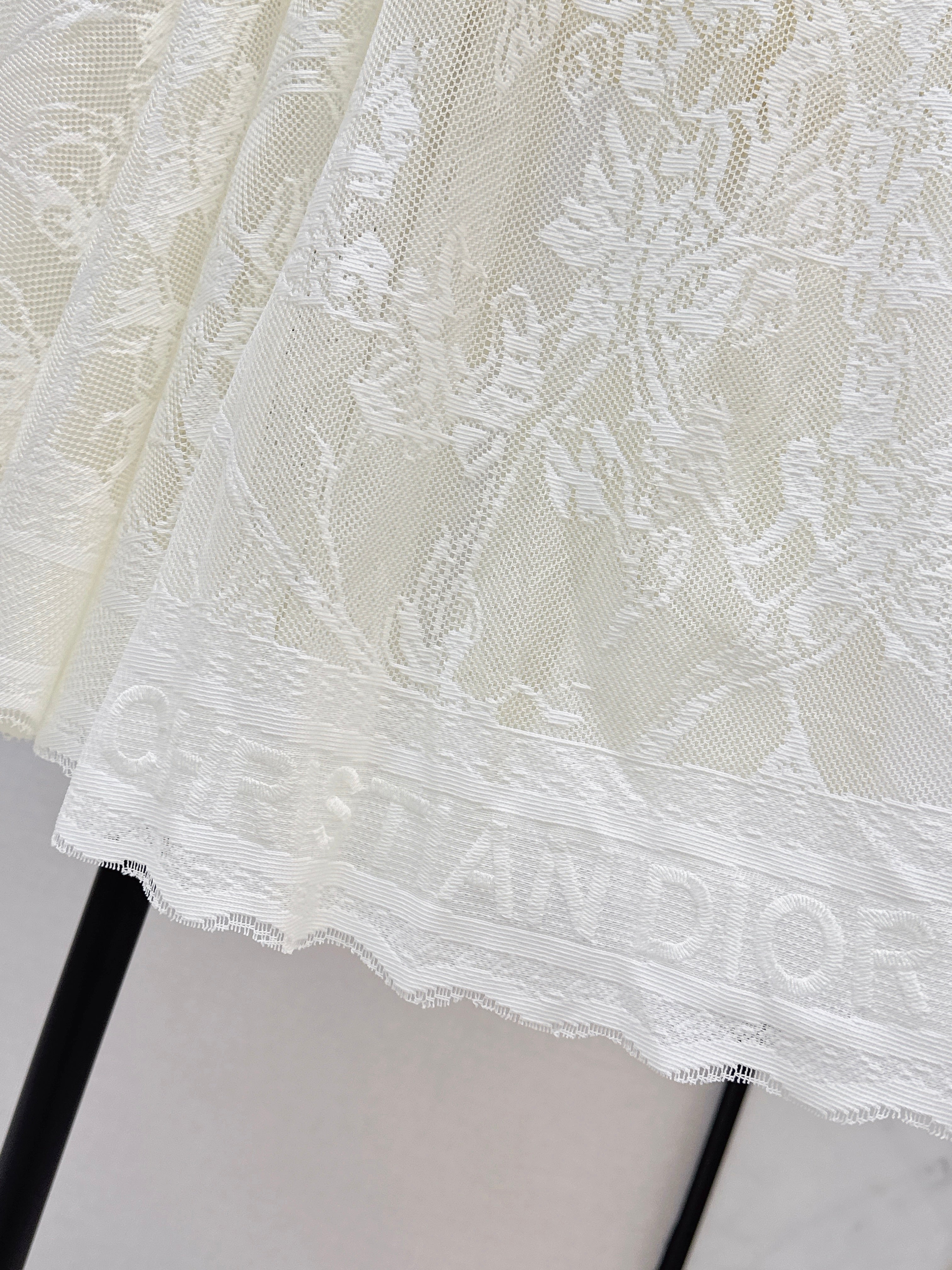 26SS French Jacquard Lace Maxi Skirt