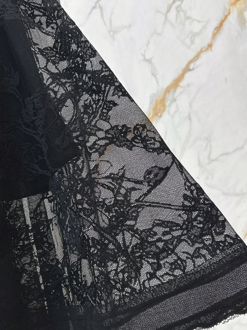 26SS French Jacquard Lace Maxi Skirt