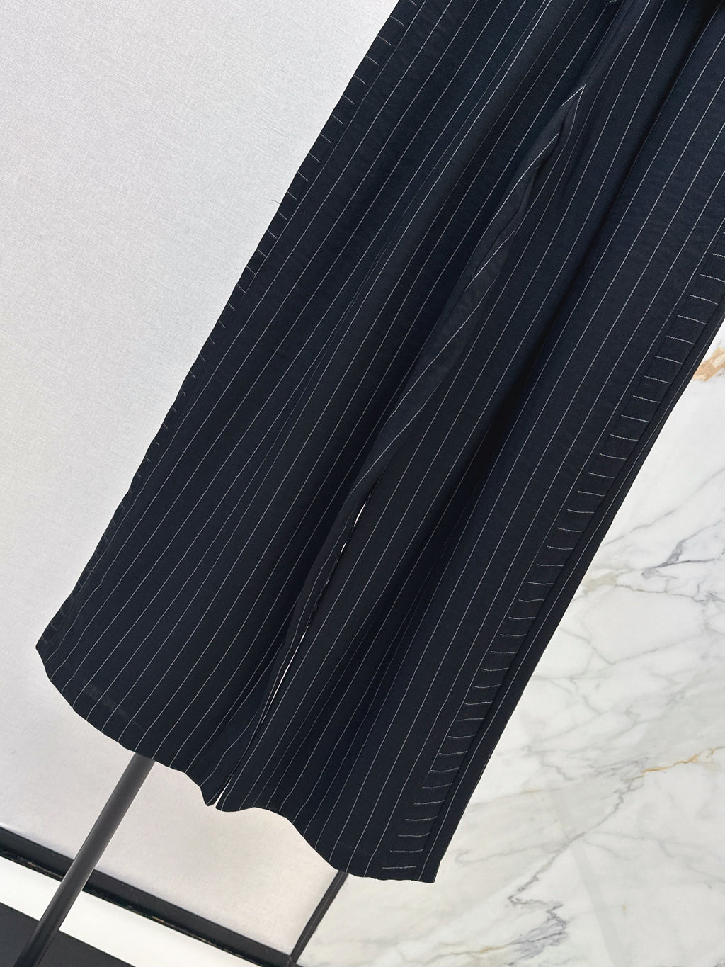26SS Striped Embroidered Wide-Leg Trousers