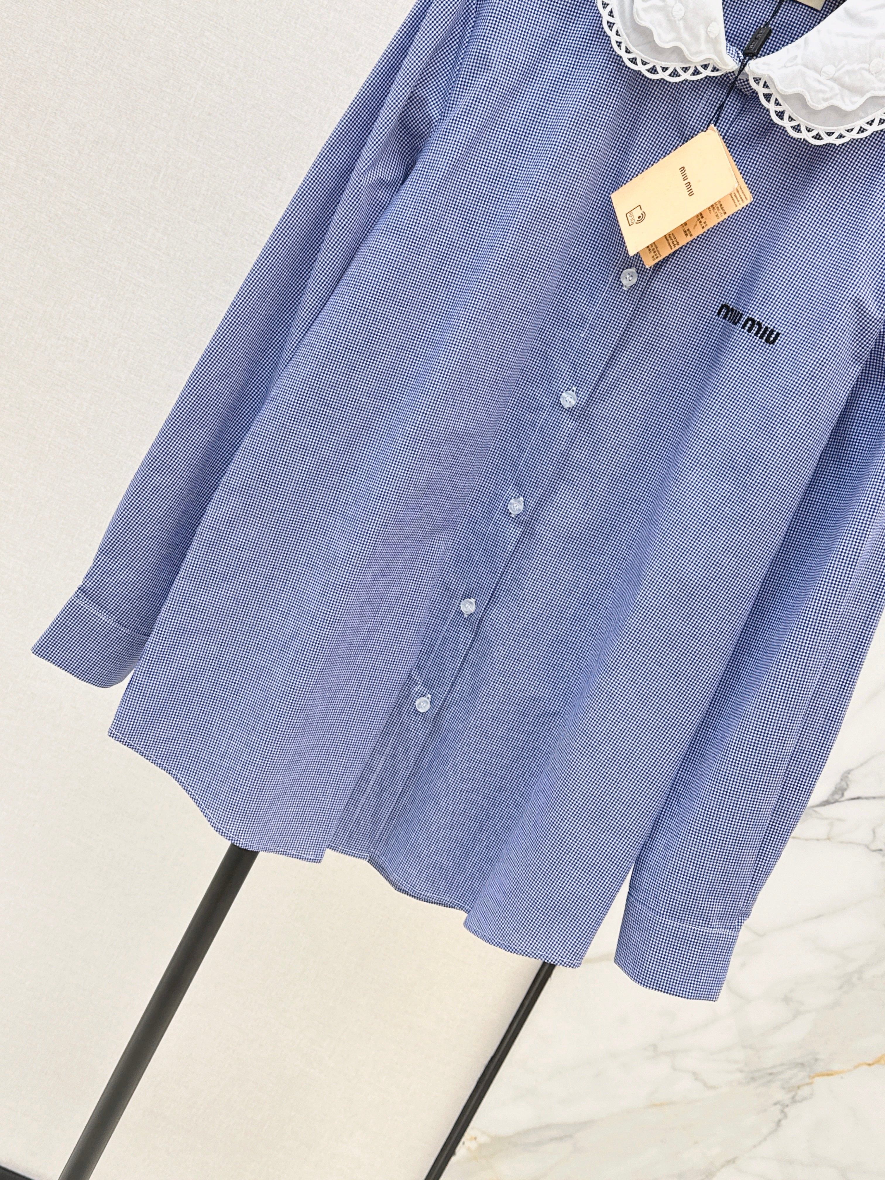 26SS Contrast-Collar Babydoll Shirt