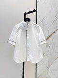 26SS — Retro Stand-Collar Shirt with Contrast Piping Trim