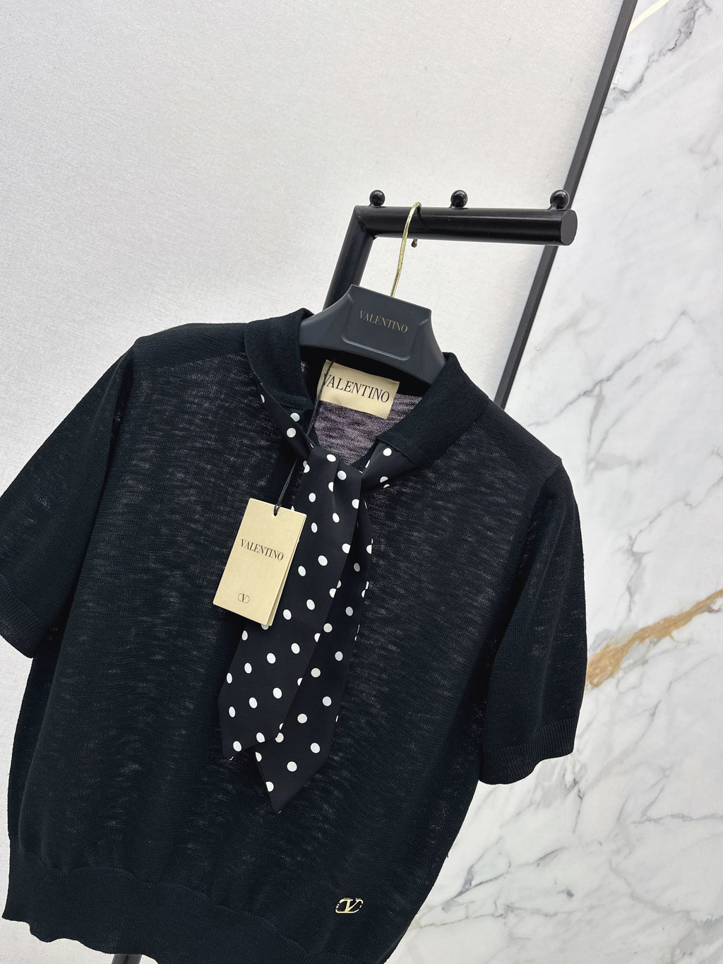 26SS — New Polka-Dot Short-Sleeve Top with Streamers