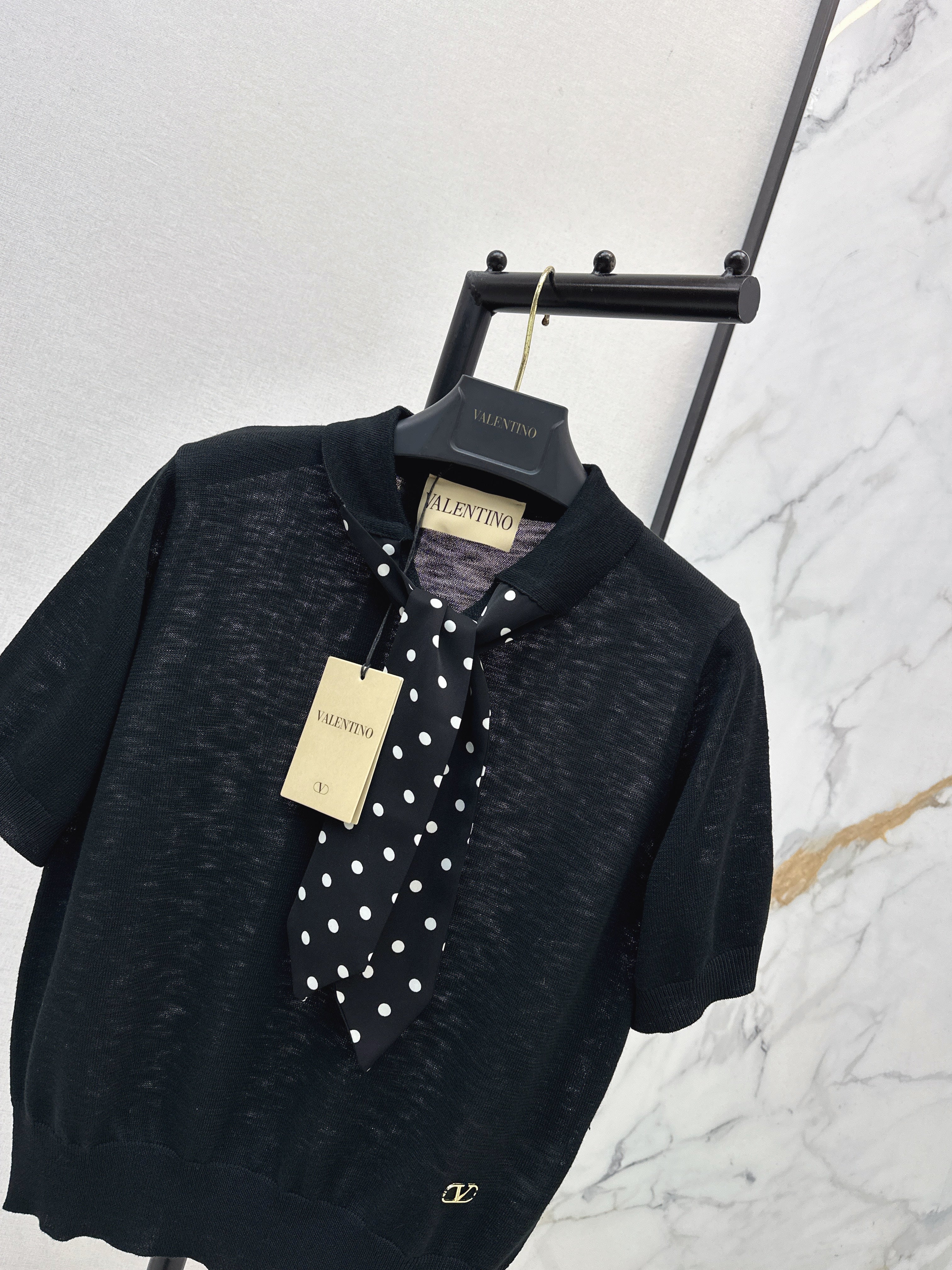 26SS — New Polka-Dot Short-Sleeve Top with Streamers