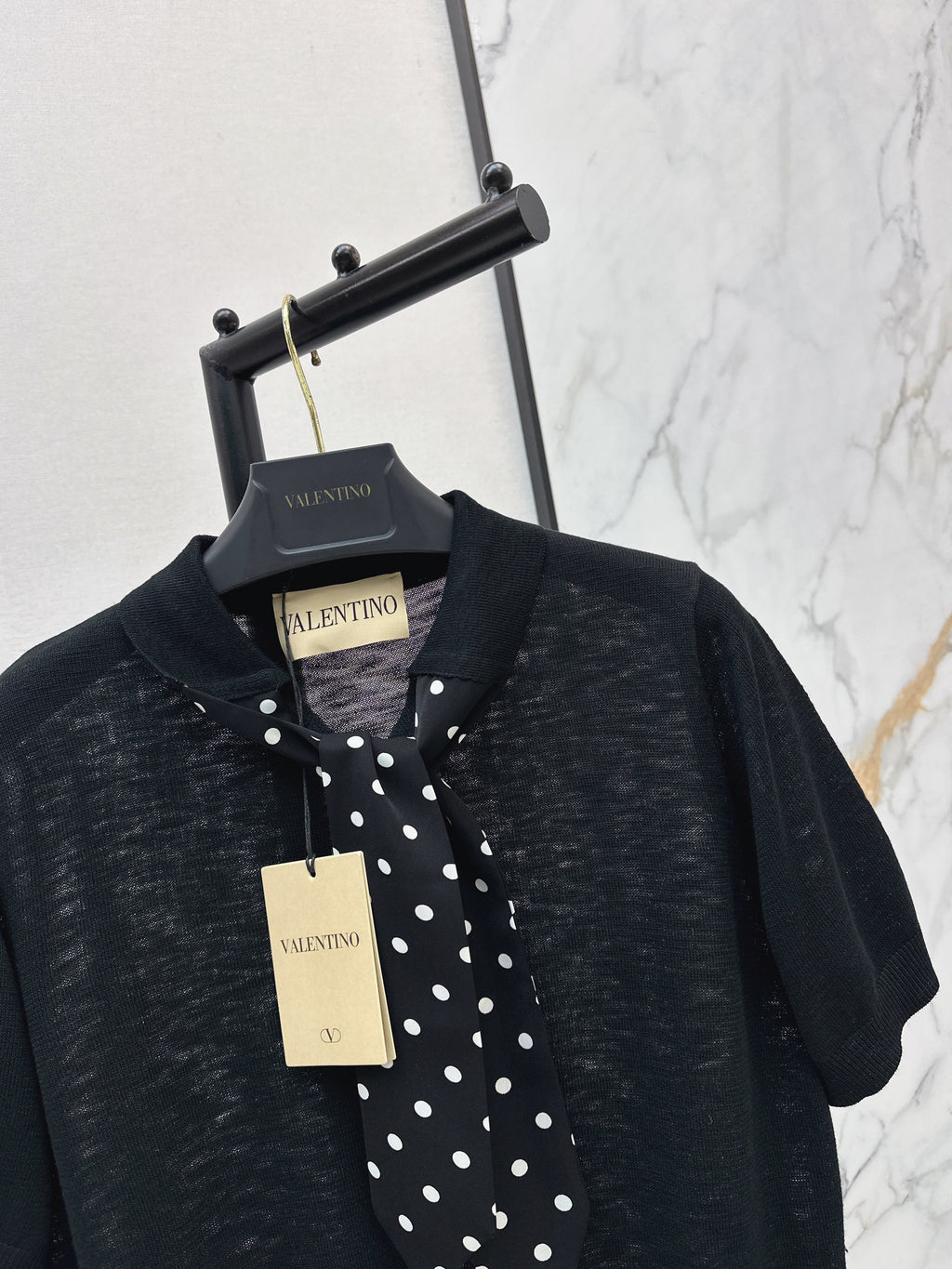 26SS — New Polka-Dot Short-Sleeve Top with Streamers