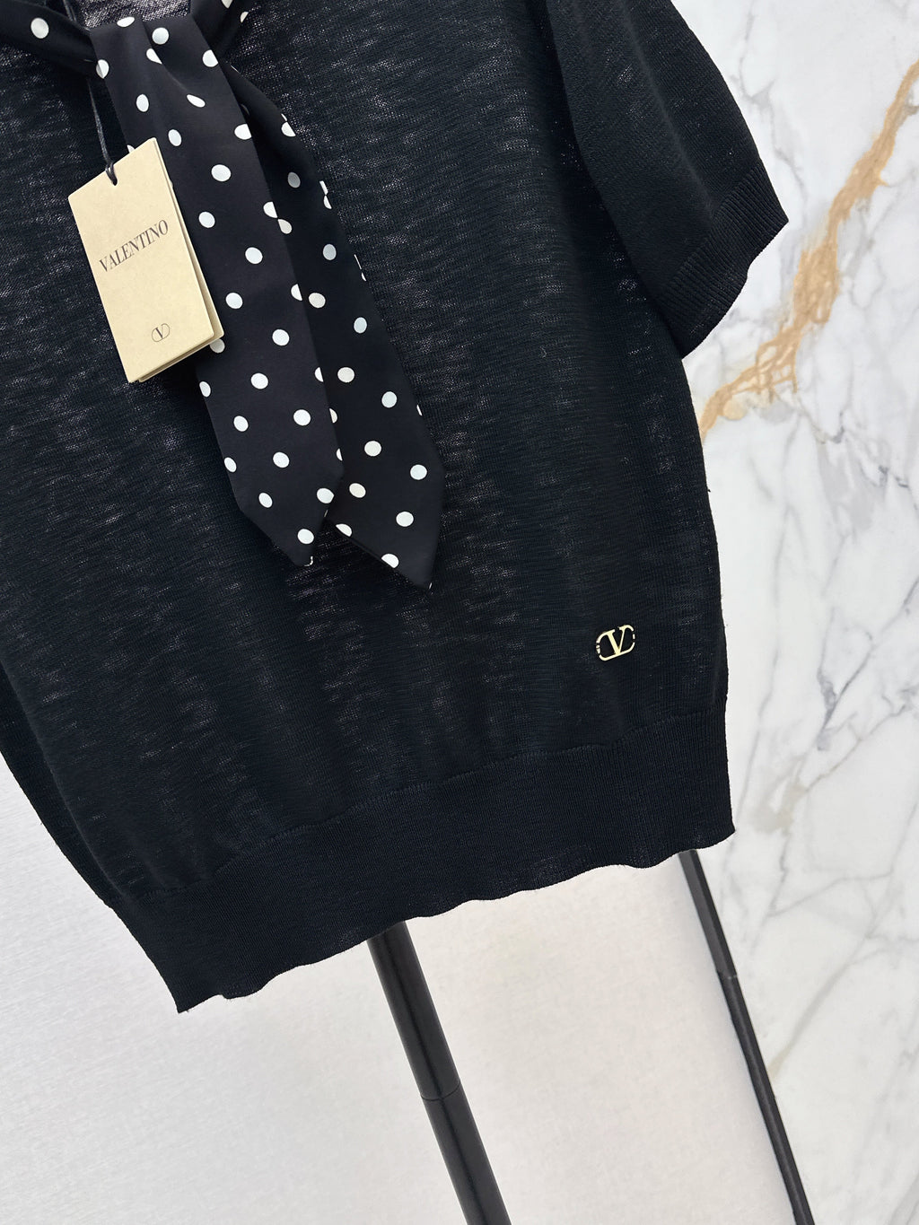 26SS — New Polka-Dot Short-Sleeve Top with Streamers