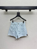 Jacquard Denim Shorts